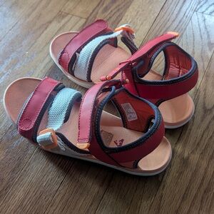Plae Kids Coral Pink & Peach Adjustable Strap Sandals